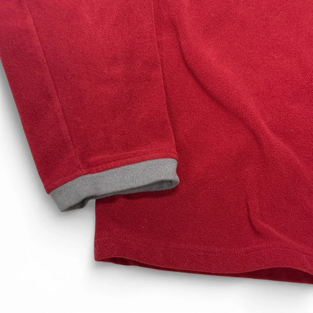 The North‎ Face Fleece Crew Neck Pullover Mens Medium Sleeve Pocket Red